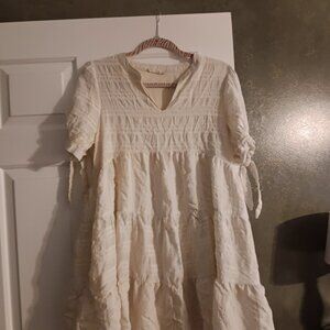 Altr'd State cream ruffle dress medium